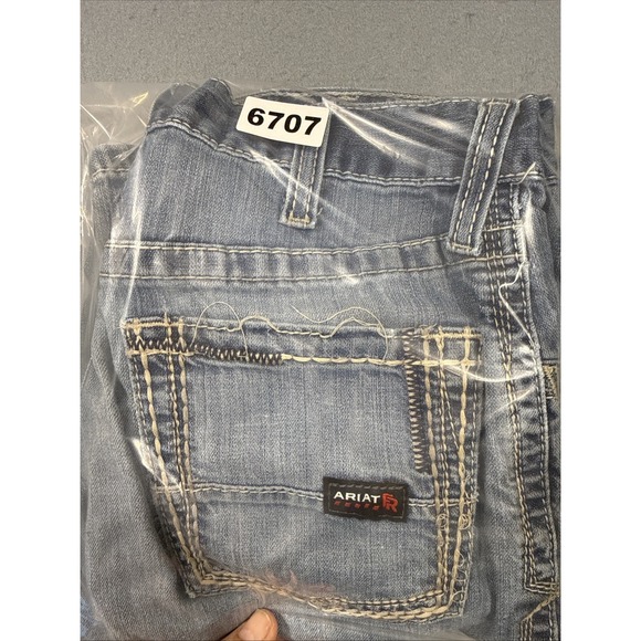 Ariat FR M4 LOW RISE Boot Jean Mens 30x30 Thick Stitch Denim Carpenter Work EUC - Picture 9 of 9